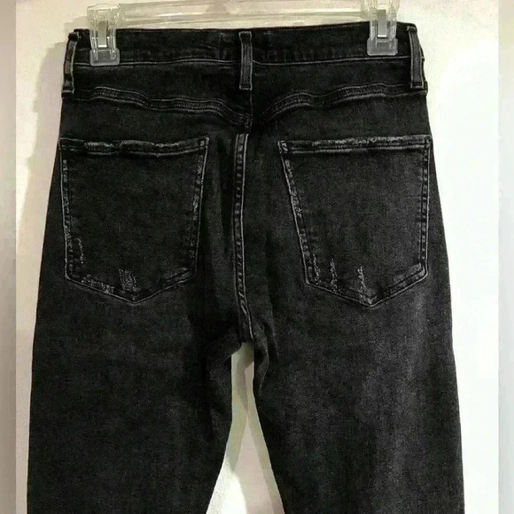Agolde Denim - AGOLDE Las Angeles size 28 black distressed jeans in used pre owned condition